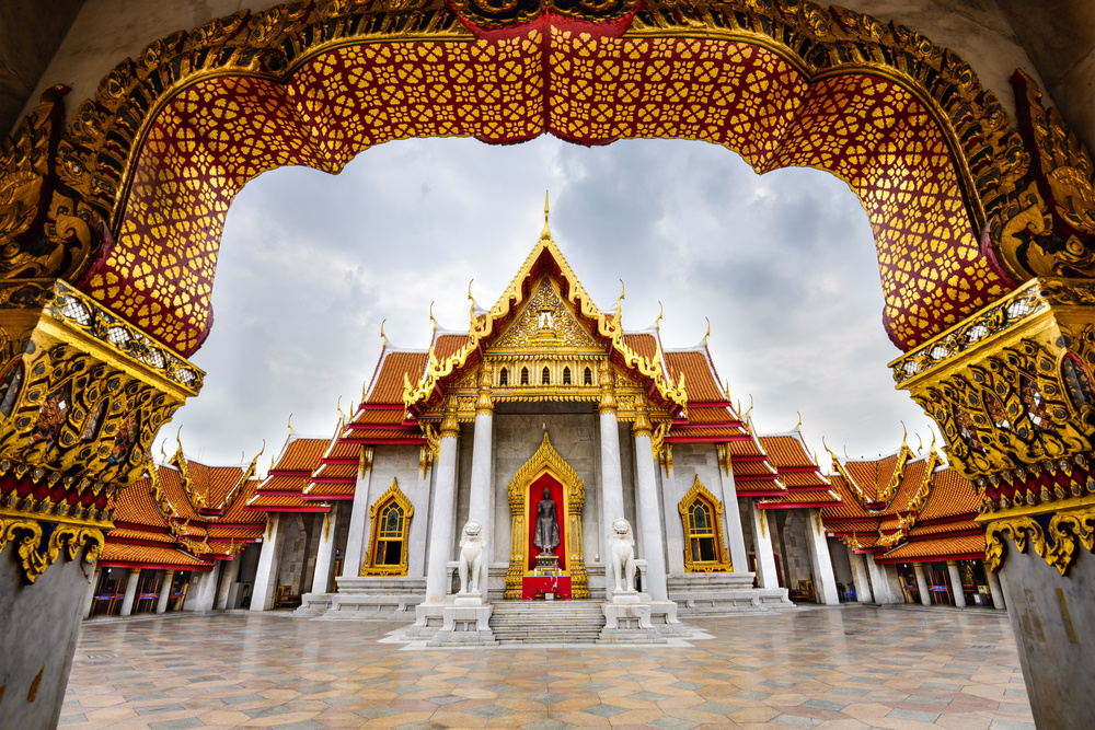 Wat Benchamabophit, the Marble Temple, in Bangkok, Thailand.